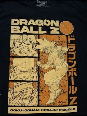Y2K Dragon Ball Z Graphic Tee. Vintage-style black Dragon Ball Z graphic t-shirt